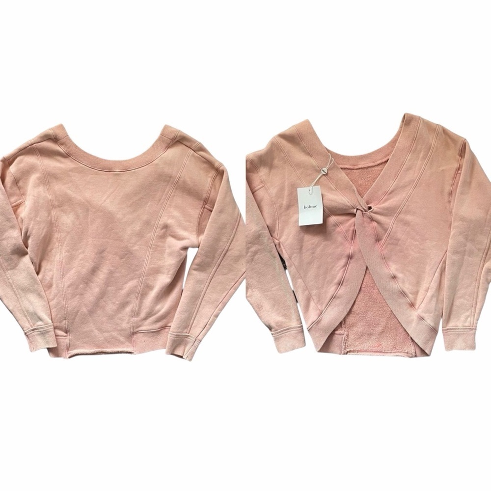 NWT BOHME Twist Back Sweatshirt Peach Size XS